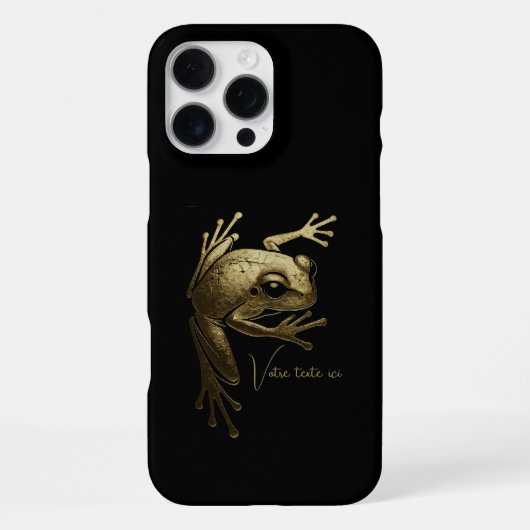 Golden Tree Frog Artistic Monogram Custom iPhoneケース (裏面)