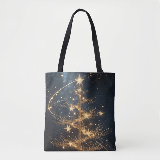 Golden Tree Glam Holiday Tote Bag トートバッグ (正面)