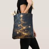Golden Tree Glam Holiday Tote Bag トートバッグ (クローズアップ)