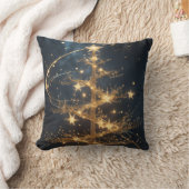 Golden Tree Glamour Throw Pillow クッション (ブランケット)