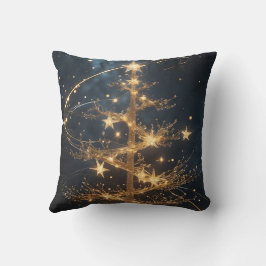 Golden Tree Glamour Throw Pillow クッション (裏面)