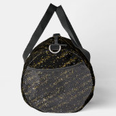 Golden Triangle Dots Black Background Shiny Luxury ダッフルバッグ (右)