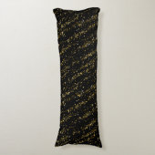 Golden Triangle Dots On Black Background Shiny Lux ボディピロー (正面縦)