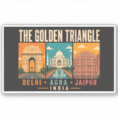 Golden Triangle India Illustration Vintage シール (正面)