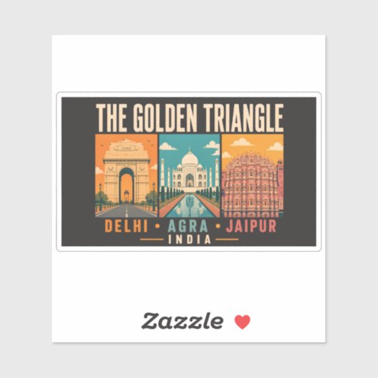 Golden Triangle India Illustration Vintage シール (シート)
