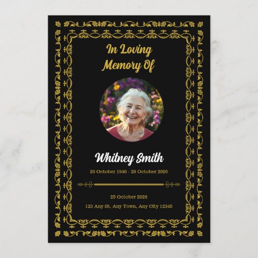 Golden Tribute Funeral Program プログラム (正面)