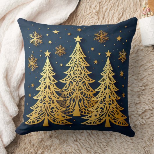 Golden Trio – Starry Pines クッション (ブランケット)