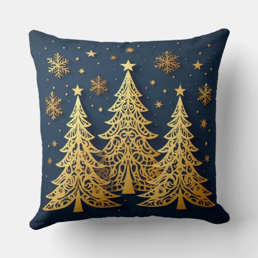 Golden Trio – Starry Pines クッション (裏面)