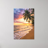 Golden Tropical Sunset Beach Canvas Print キャンバスプリント (正面)