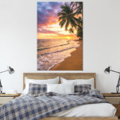 Golden Tropical Sunset Beach Canvas Print キャンバスプリント (インサイチュ (寝室))