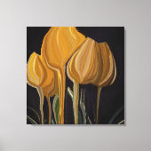 Golden Tulip Trio on Black キャンバスプリント (正面)