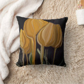 Golden Tulip Trio on Black クッション (ブランケット)