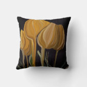 Golden Tulip Trio on Black クッション (裏面)