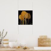 Golden Tulip Trio on Black ポスター (キッチン)