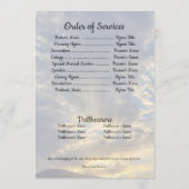 Golden Twilight Cloud Photo Funeral Program プログラム (裏面)