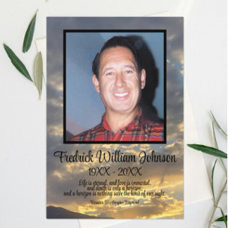 Golden Twilight Cloud Photo Funeral Program プログラム