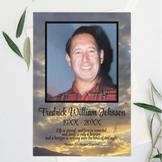 Golden Twilight Cloud Photo Funeral Program プログラム