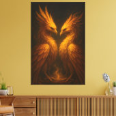 Golden Twin Phoenix • Luxury Fine Art Canvas キャンバスプリント (インサイチュ (リビング))