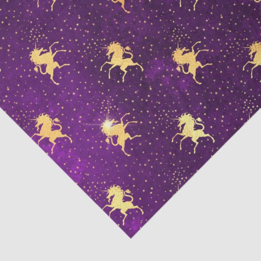 Golden Unicorn Grid Pattern on Deep Purple 薄葉紙 (詳細)