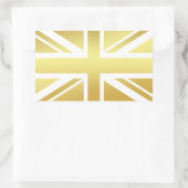 Golden Union Jack British Flag 長方形シール (バッグ)