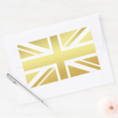 Golden Union Jack British Flag 長方形シール (封筒)