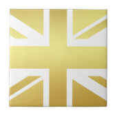 Golden Union Jack British Flag Ceramic Tile タイル (正面)