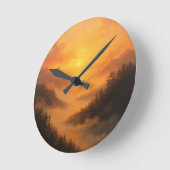 Golden Valley Sunrise ラウンド壁時計 (傾斜)