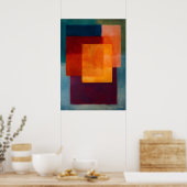 Golden Veil – Celestial Color Fields Abstract Wall ポスター (キッチン)