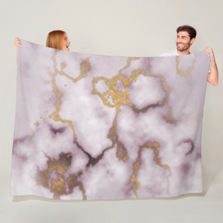 Golden Vein Marble  Blush Aura Fleece Blanket フリースブランケット
