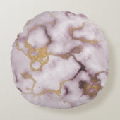 Golden Vein Marble  Blush Aura  Throw Pillows ラウンドクッション (正面)