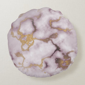 Golden Vein Marble  Blush Aura  Throw Pillows ラウンドクッション