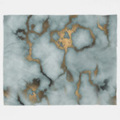 Golden Vein Marble Ocean Mist Fleece Blanket フリースブランケット (正面(横))