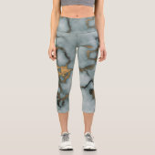 Golden Vein Marble  Ocean Mist Leggings カプリレギンス (正面)