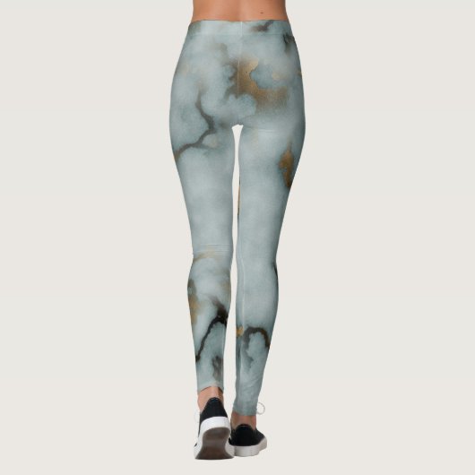 Golden Vein Marble  Ocean Mist Leggings レギンス (裏面)