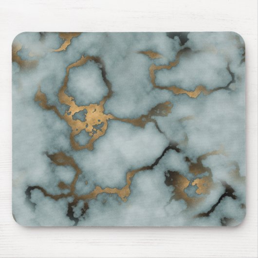 Golden Vein Marble  Ocean Mist Mouse Pads マウスパッド (正面)