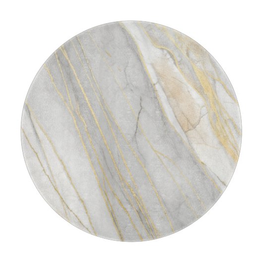 Golden Veined Carrara Marble Texture カッティングボード (正面)
