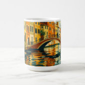 Golden Venice Canal Bridge Sunset Illustration コーヒーマグカップ (中央)