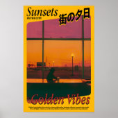 Golden Vibes Sunset Art Print Atmospheric ポスター (正面)