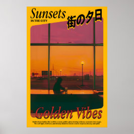 Golden Vibes Sunset Art Print Atmospheric ポスター