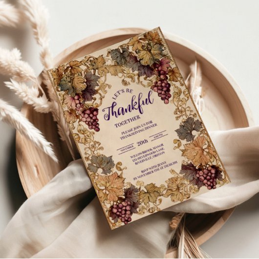 Golden Vineyard Thanksgiving Celebration 招待状