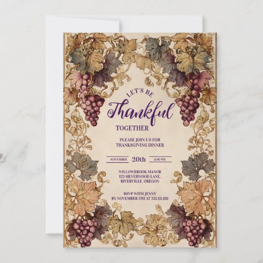 Golden Vineyard Thanksgiving Celebration 招待状 (正面)