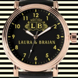 Golden vintage  Custom Monogram 腕時計<br><div class="desc">Golden vintage Custom Monogram Watch</div>