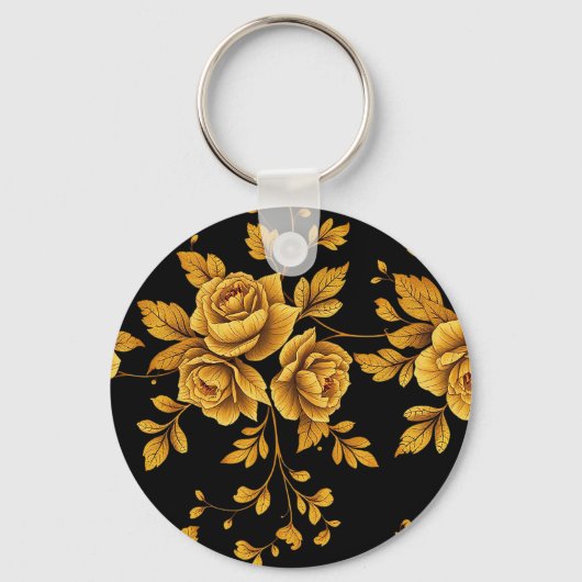 Golden Vintage Roses キーホルダー (正面)