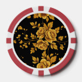 Golden Vintage Roses ポーカーチップ (正面)