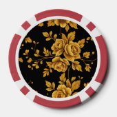 Golden Vintage Roses ポーカーチップ (裏面)