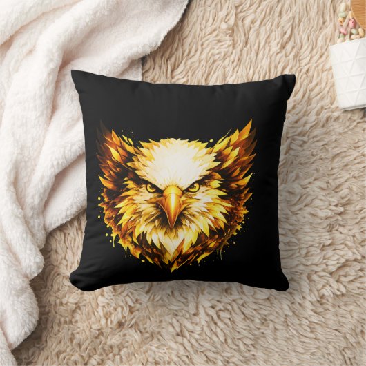 Golden Vision Eagle | Bold Illustrated Statement クッション (ブランケット)