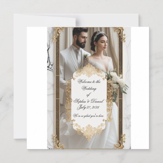 Golden Vows Invitations マグネット招待状 (正面)