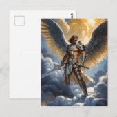 Golden Warrior of Heaven Archangel Michael ポストカード (正面/裏面)