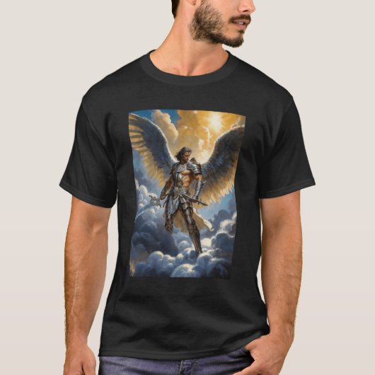 Golden Warrior of Heaven Archangel Michael Tシャツ (正面)