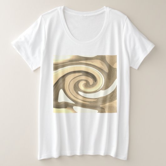 Golden wave trendy stylish fashion プラスサイズTシャツ (デザイン正面)